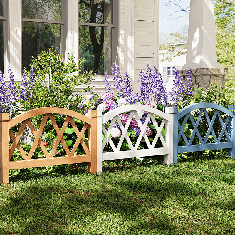 防腐木弧形栅栏户外庭院实木围栏