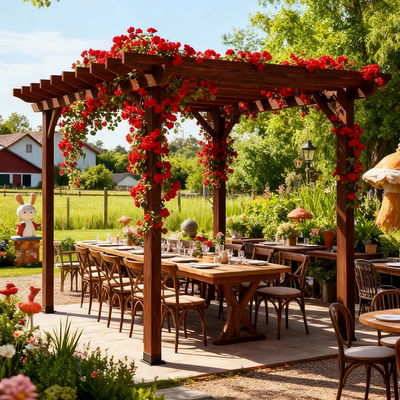 户外防腐木葡萄架凉亭遮阳雨棚