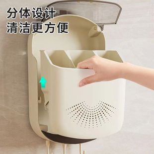 筷子收纳盒壁挂式 新款 家用筷子筒厨房快子勺子置物架筷篓筷