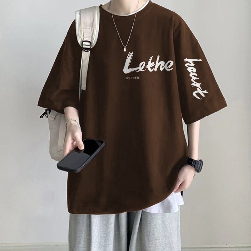 100%纯棉重磅大码宽松2-300斤潮牌短袖t恤男夏季半袖百搭显瘦衣服