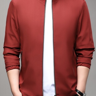 中青年商务休闲简约外套爸爸装 立领夹克衫 夹克男外套 男式 2025新款