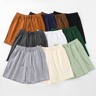 夏季宽松休闲五分短裤男跨境潮牌阔腿男生短裤五分裤口袋男松紧腰