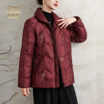 红色轻薄羽绒服女短款冬装新款