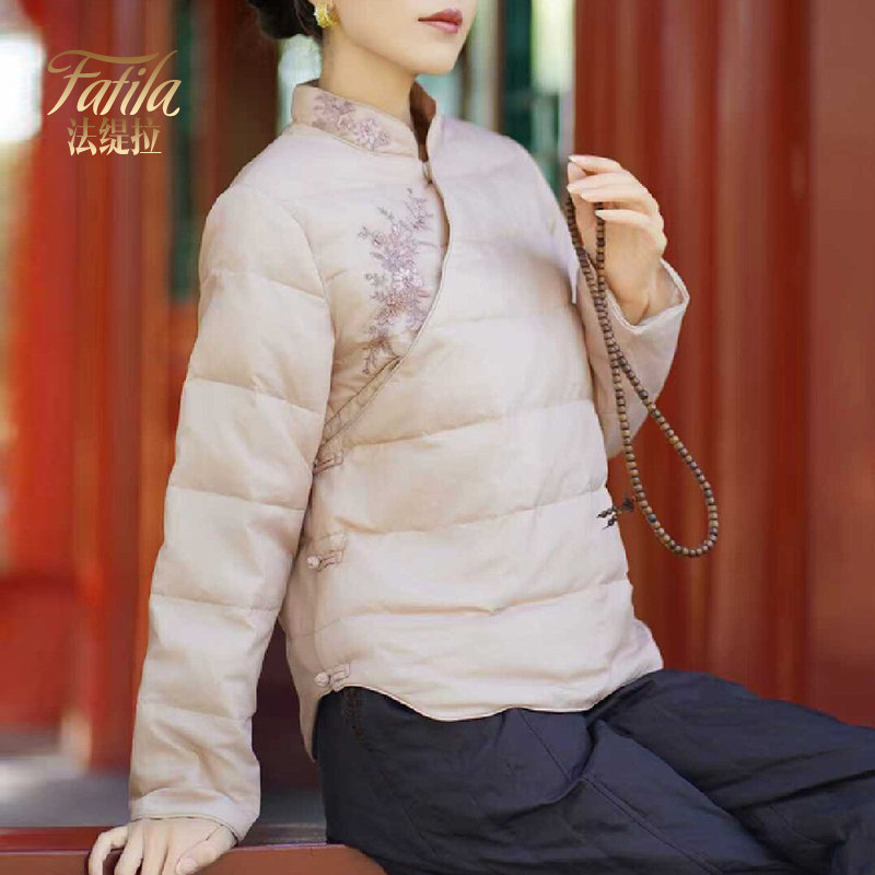新中式清白羽绒服女短款冬装新款
