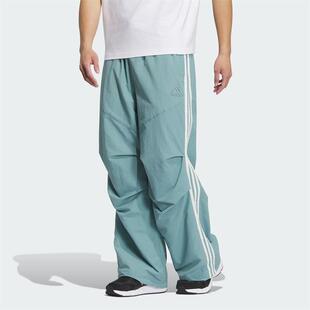 正品Adidas阿迪达斯男子2024冬季拒水防泼宽松运动休闲伞裤JI8644