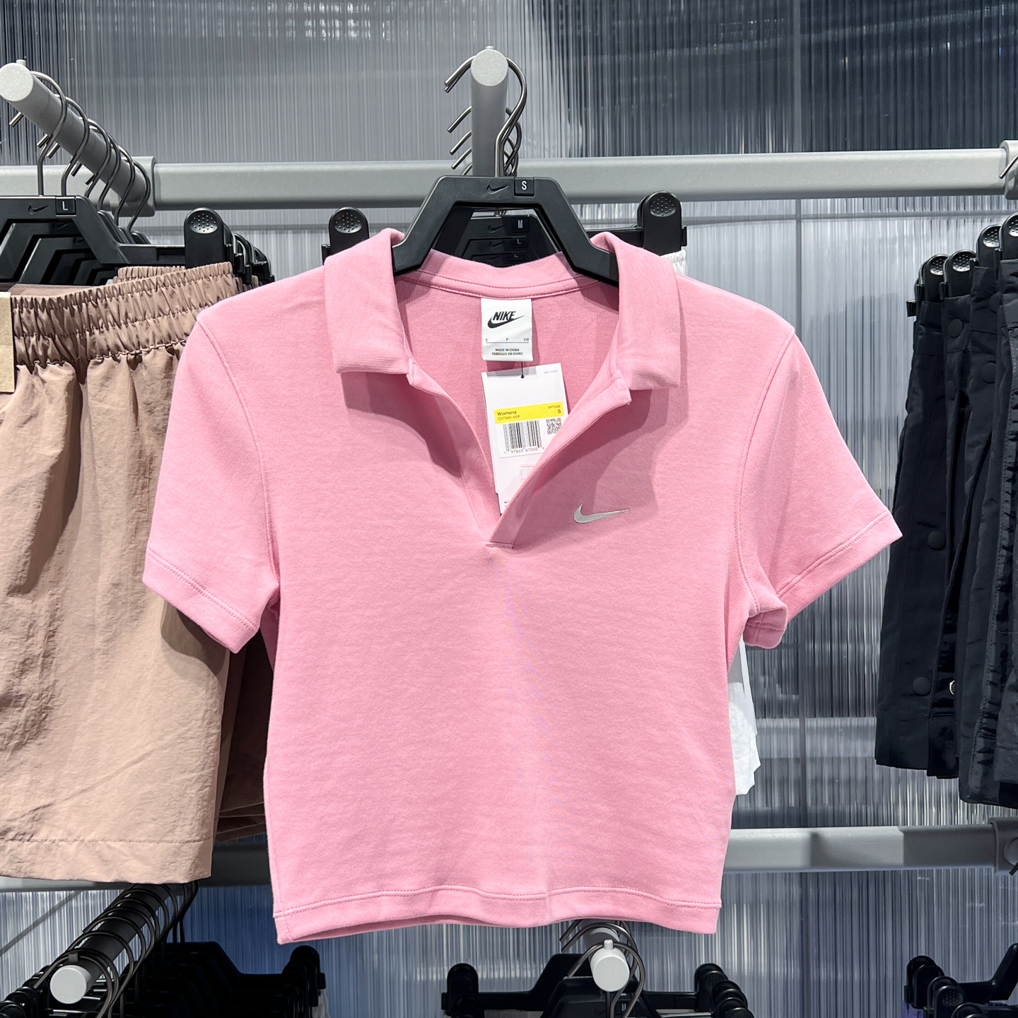 Nike耐克T恤女款2025夏季运动时尚翻领露脐短袖POLO衫 DV7885-699