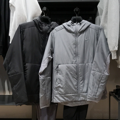 正品耐克男子2024冬新款运动跑步训练休闲连帽夹克外套FB7545-010