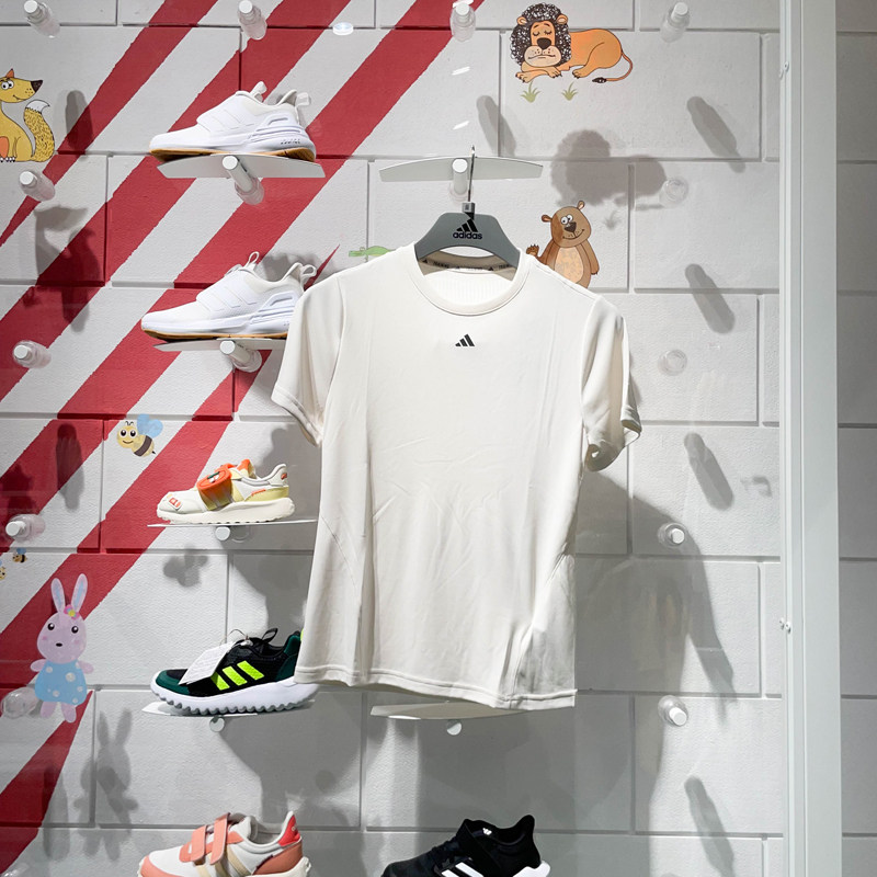 阿迪达斯女装2024夏新款速干运动短袖跑步健身圆领休闲T恤 IU1124