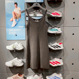阿迪达斯三叶草女2025夏季新款时尚简约运动休闲吊带连衣裙JC7550