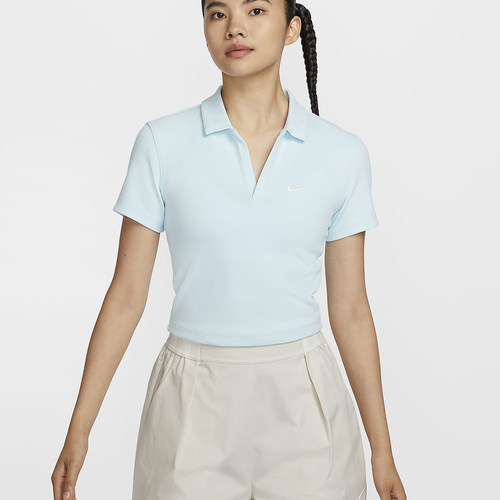 耐克女装2024秋季新款休闲百搭运动POLO衫修身短款短袖DV7885-474