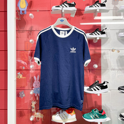阿迪达斯三叶草男装2024夏季新款复古穿搭运动修身短袖T恤 IA4850
