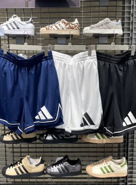 正品阿迪达斯男裤夏季新款篮球运动短裤休闲针织宽松五分裤JN4732