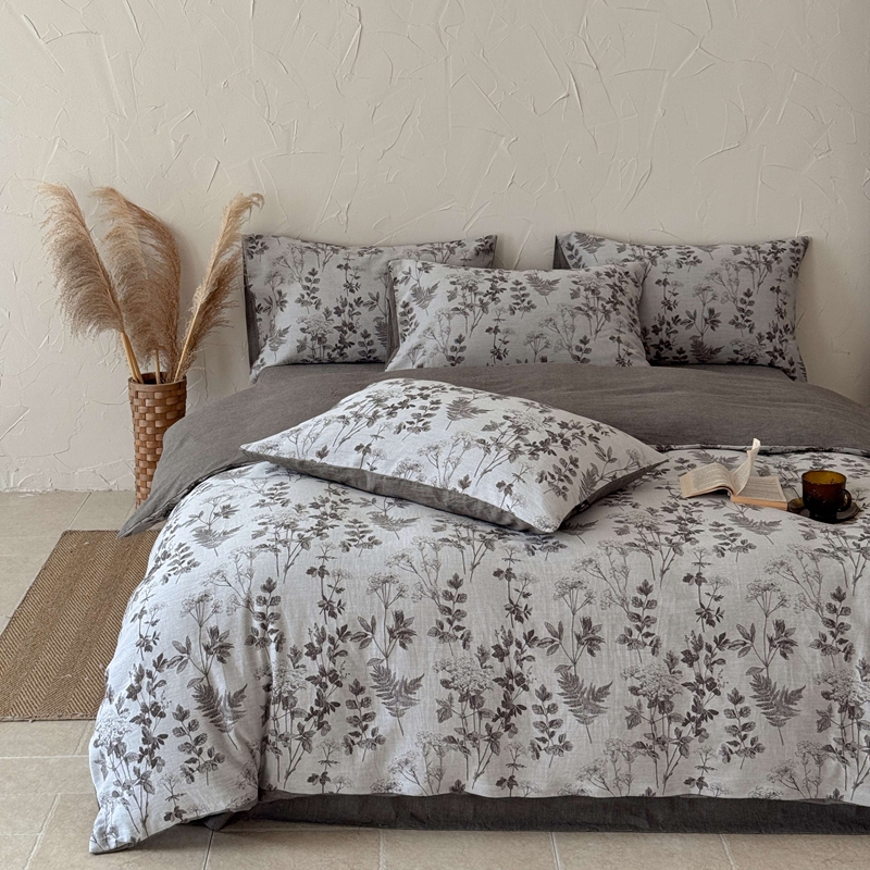 100支全棉磨毛四件套A类色织提花