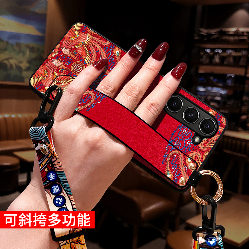 适用三星ZFold6手机壳中国风腕带