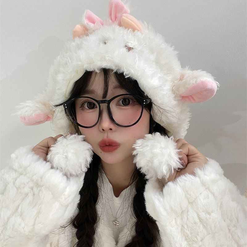 日系可爱原创小羊咩咩毛圈帽可爱萌妹拍照道具羊了个羊护耳保暖帽,服饰配件/皮带/帽子/围巾,帽子,淘宝优惠券,粉丝福利购,淘宝优惠卷