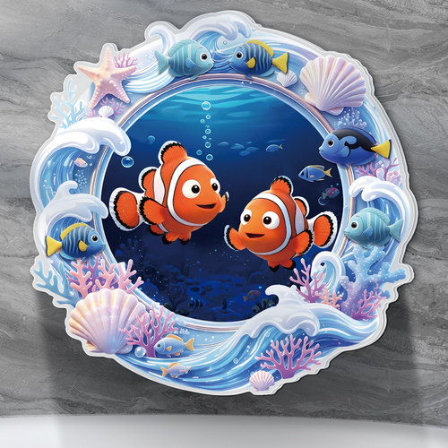 浴室自粘3D立体卡通瓷砖遮丑墙贴