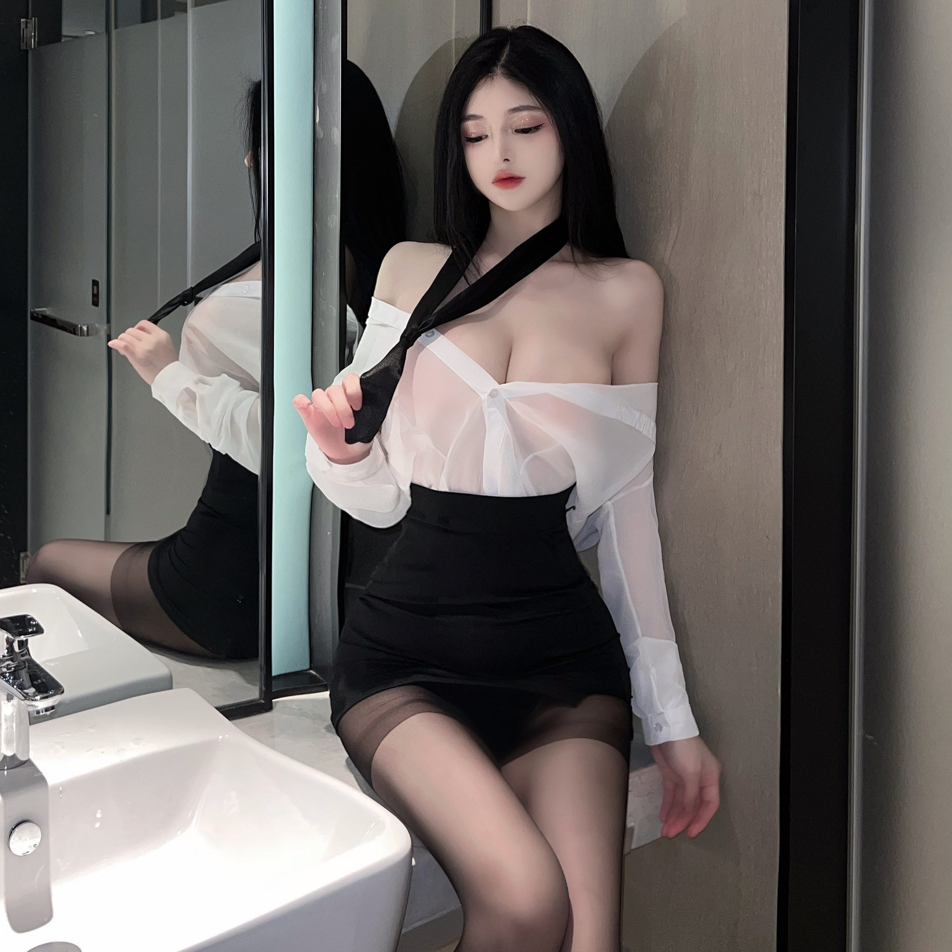 ol制服教师丝袜吊带包臀裙秘书服职业装短裙老师空姐上衣职业套装
