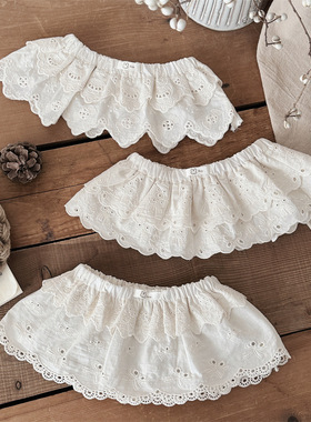 INS款四季款婴幼儿棉布花边小屁帘女童叠穿小裙摆半身裙拍照百搭