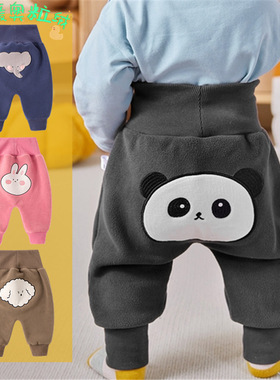 男女童加绒裤子2024新款婴儿大屁屁裤pp裤春秋冬季儿童宝宝奥粒绒