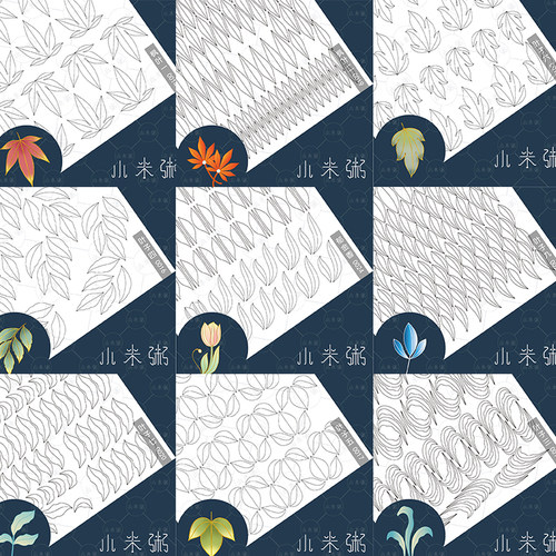 缠花纸模叶子系列郁金香图纸