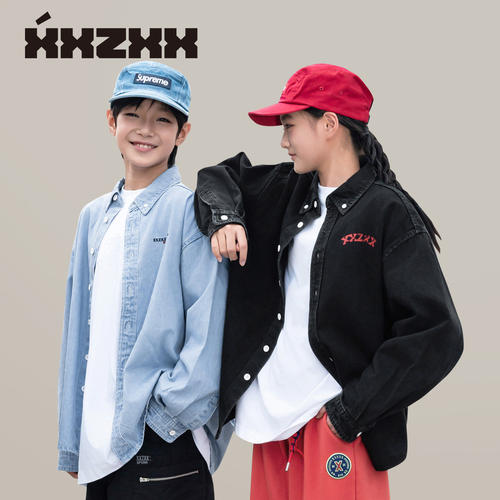 XXZXX童装潮牌亲子复古牛仔衬衫