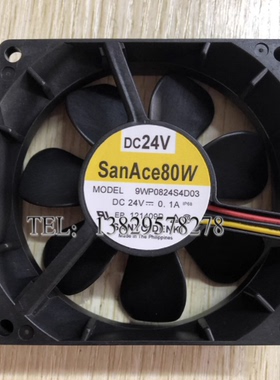 三洋 9WF0824S4D03 8025 24V 0.1A 双滚珠80*80*25MM 变频器风扇