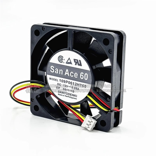 109P0612H755 DC12V 0.09A SanAce 60 model 三洋变频器散热风扇