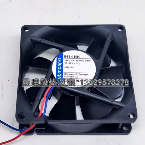 德国ebmpapst 8414NH  8025 24V 100MA 2.4W 8厘米 高端设备风扇