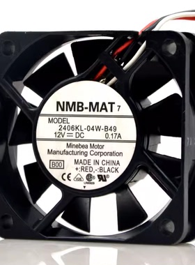 NMB 2406KL-04W-B49 12V 0.17A 双滚珠 6CM 6015 机箱散热风扇