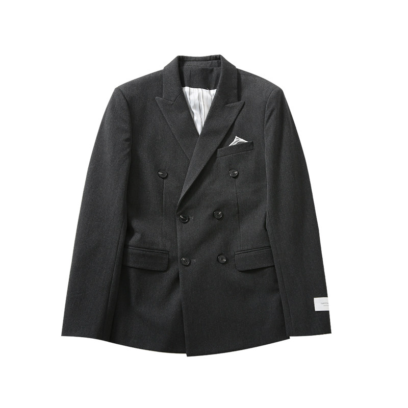 MENS BRITISH SMALL SUIT TREND SLIM KOREAN CASUAL DOUBLE-BREASTED SUIT SUIT MENS BUSINESS TWO-PIECE SUIT
