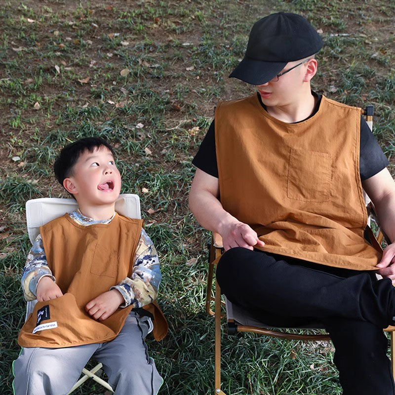 儿童美术绘画围裙小学生水彩罩衣防水反穿衣大人书法练毛笔字马甲
