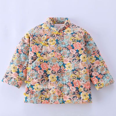 女童女宝宝春季薄款手工棉花衣盘扣清新风新疆长绒棉