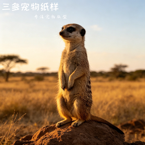 三多宠物纸样狐獴纸样猫鼬细尾獴猫鼬蒙哥Meerkat做衣服图纸样版