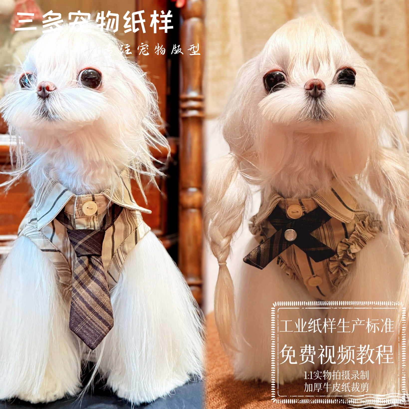 三多宠物纸样袖衬衫有讲解视频