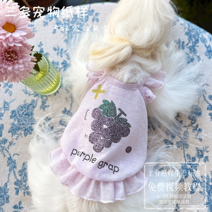 三多狗狗宠物衣服吊带裙子纸样比熊泰迪狗猫咪公主背心裙图纸模板