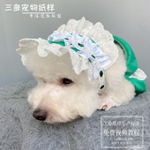 宠物狗女仆帽子纸样猫咪法斗泰迪博美柴洛丽塔帽帽模版 头饰帽图纸