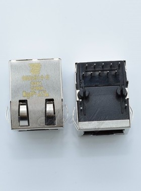 6605814-6 网络连接器带灯 网络接口插座 RJ45 连接器网口 变压器