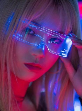 赛博朋克led发光眼镜炫酷儿童舞台表演气氛道具科技感蹦迪墨镜潮