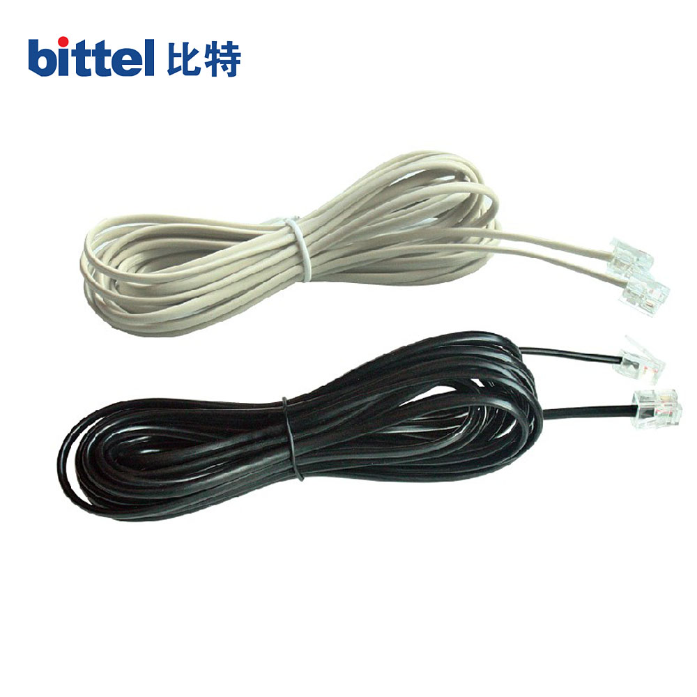 bittel 全新纯铜镀金2芯电话线 RJ11水晶头 电话直线 超长4.58米