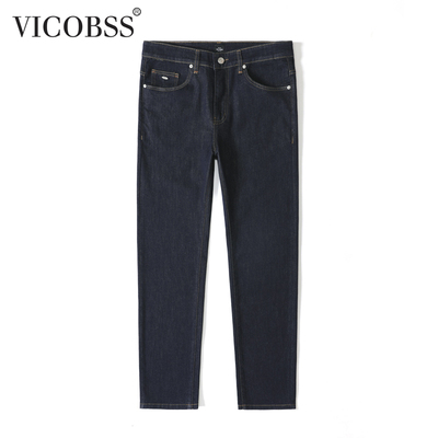 经典蓝色水洗商务休闲牛仔长裤