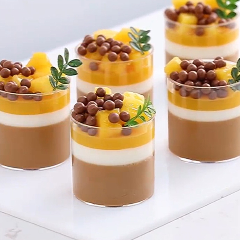 圆形布丁杯直筒慕斯杯硬塑料果冻一次性杯子甜点杯航空杯木糠杯