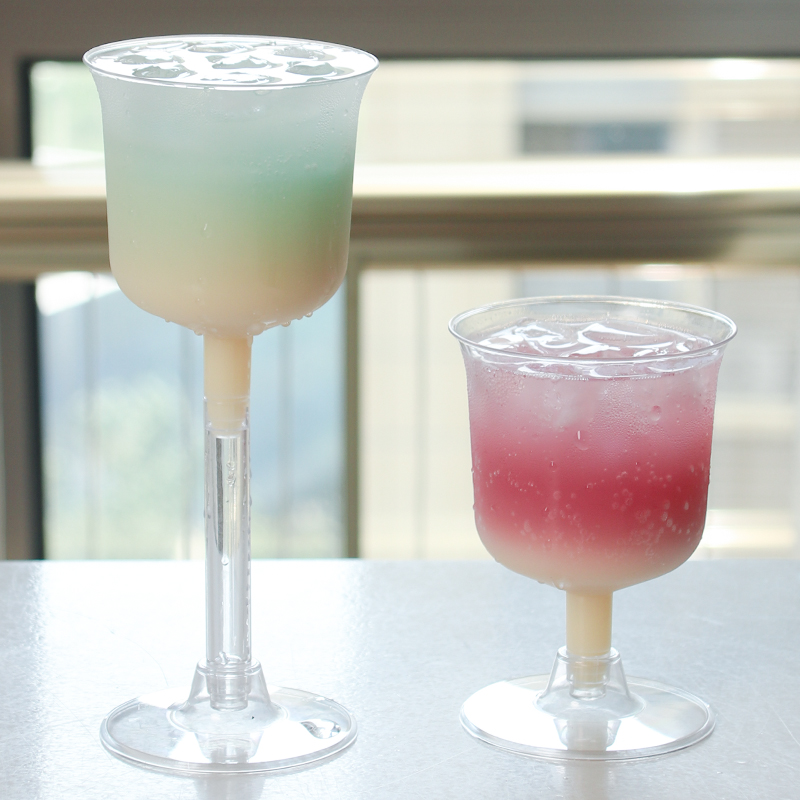 红酒香槟气泡水杯一次性硬塑料航空杯PS透明加厚带盖酒水饮料杯