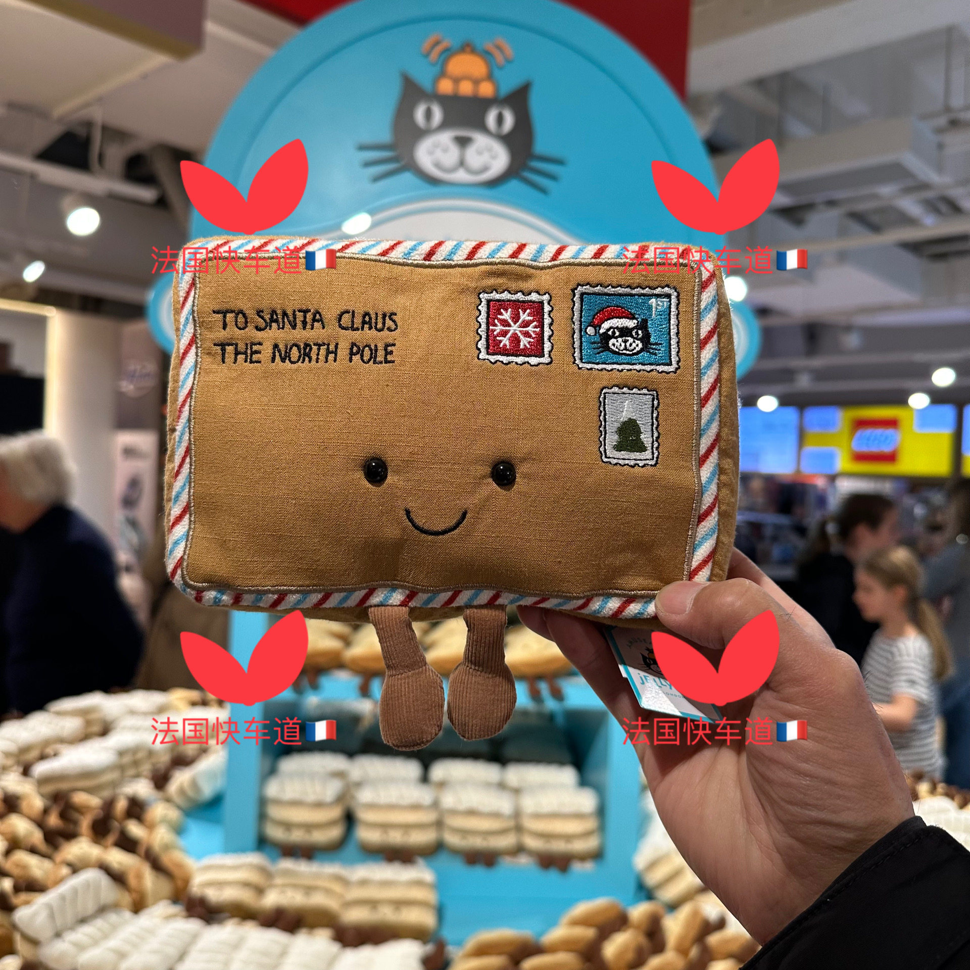 法国购Jellycat25年圣诞系列圣诞老人信烤奶酪彩灯圣诞树毛绒玩具