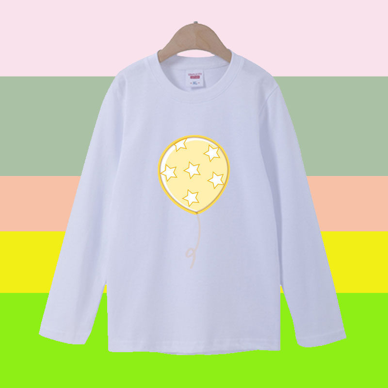 儿童长袖t恤薄款纯棉气球女童小孩上衣男中大童打底衫百搭潮