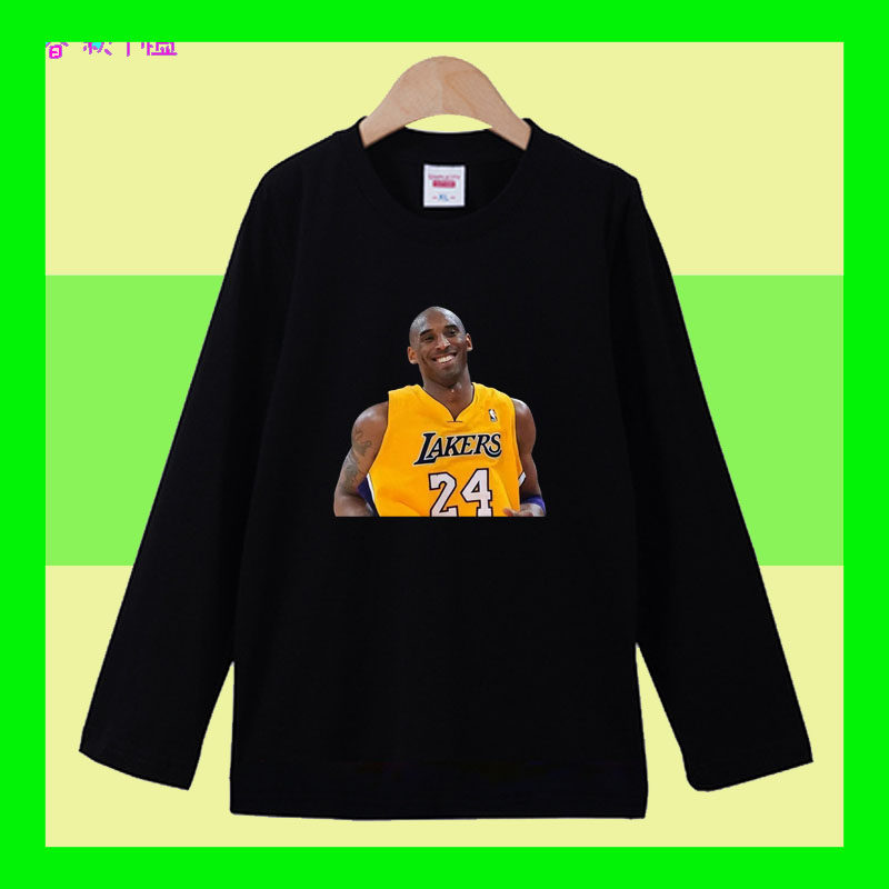 男女童春秋2026打底衫新款学生儿童印花科比长袖宝宝圆领T恤上衣