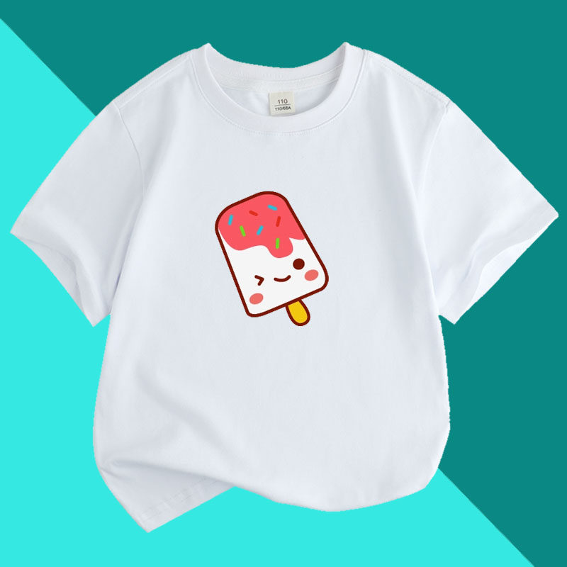 冰棒雪糕学生儿童亲子装班服 短袖2026运动会纯棉T恤男女童