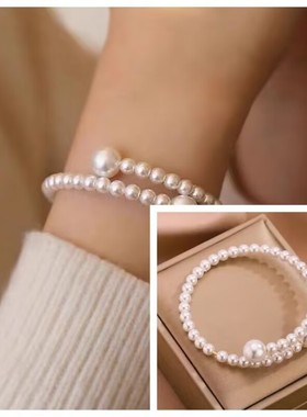 洛克蒂娅珍珠手镯女轻奢名媛手链