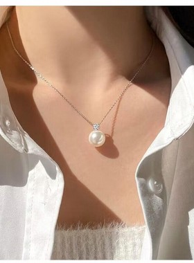 女珍珠母贝吊坠项链戴妃女王