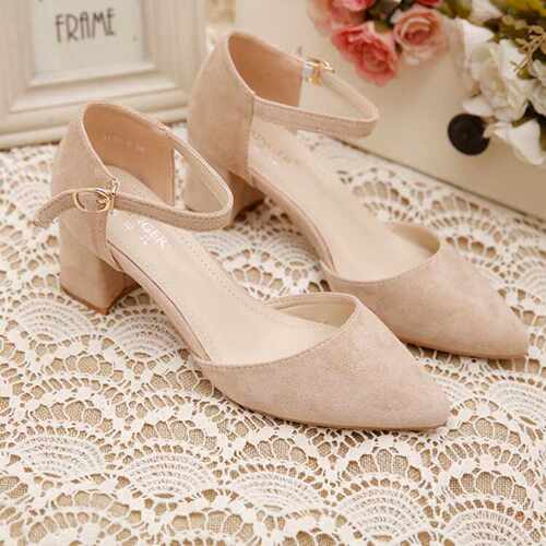 包头凉鞋女2025新款尖头中跟单鞋