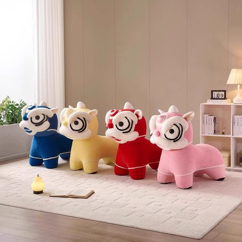 网红萌狮椅创意小狮子儿童凳客厅装饰摆件动物造型座椅新款醒狮椅